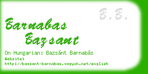 barnabas bazsant business card